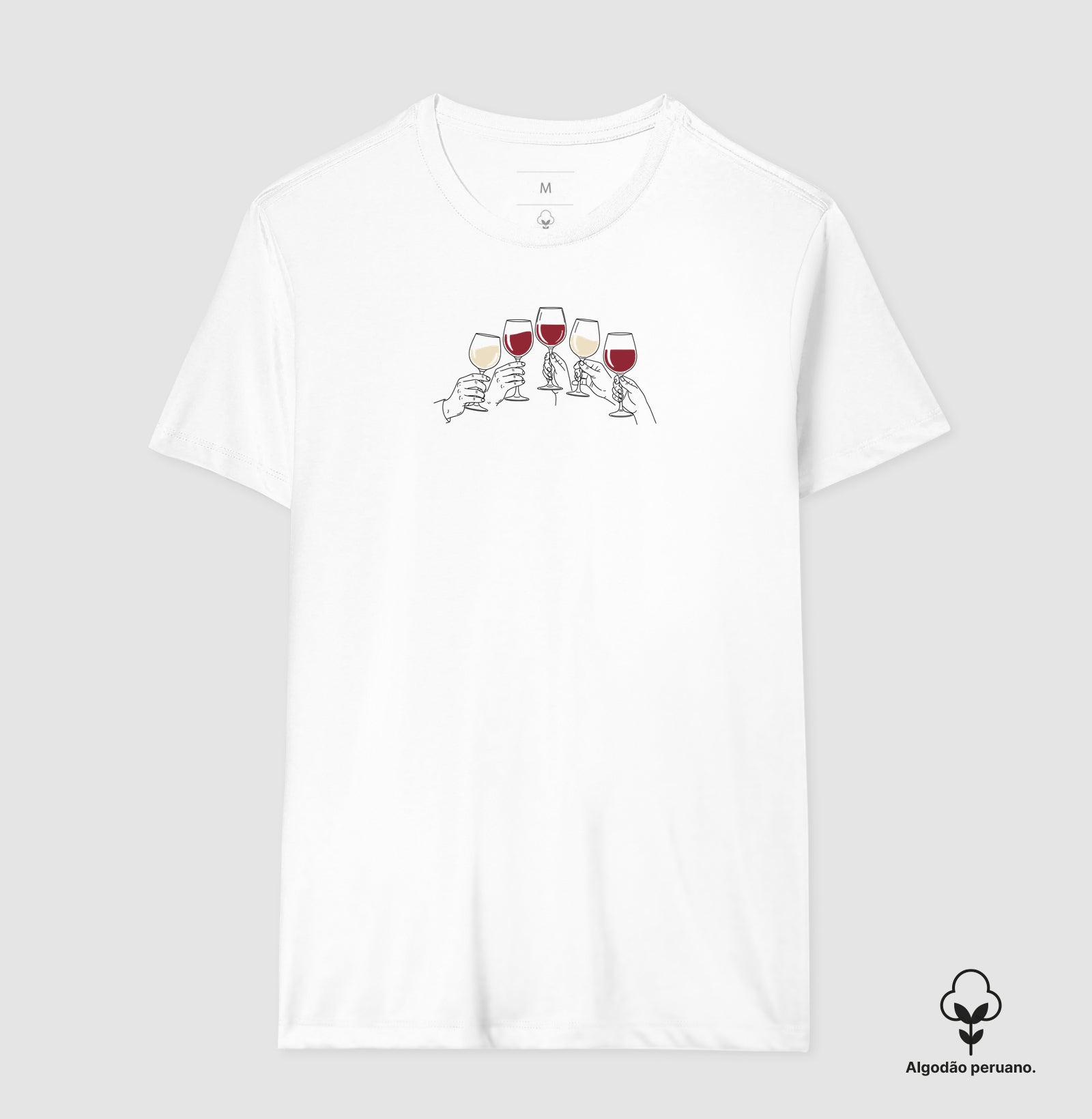 Camiseta Algodão Peruano - Vinhos - Brindaremos