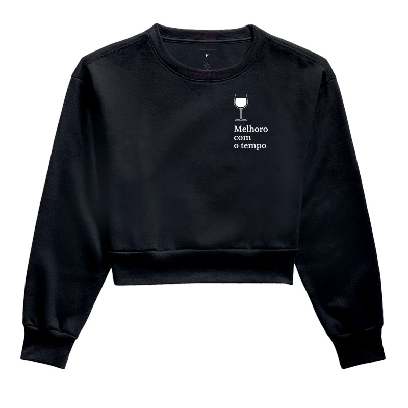 Cropped Moletom - Vinhos - Melhoro com o tempo