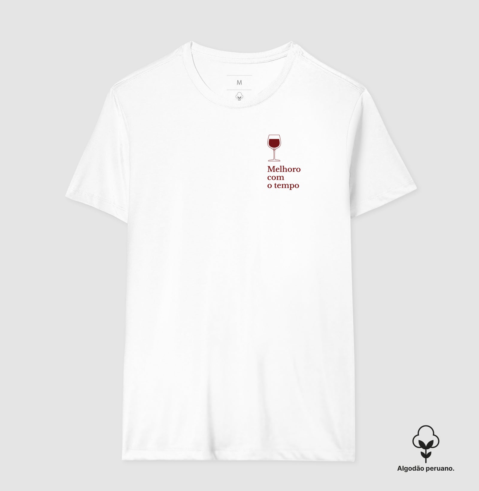 Camiseta Algodão Peruano - Vinhos - Melhoro com o tempo