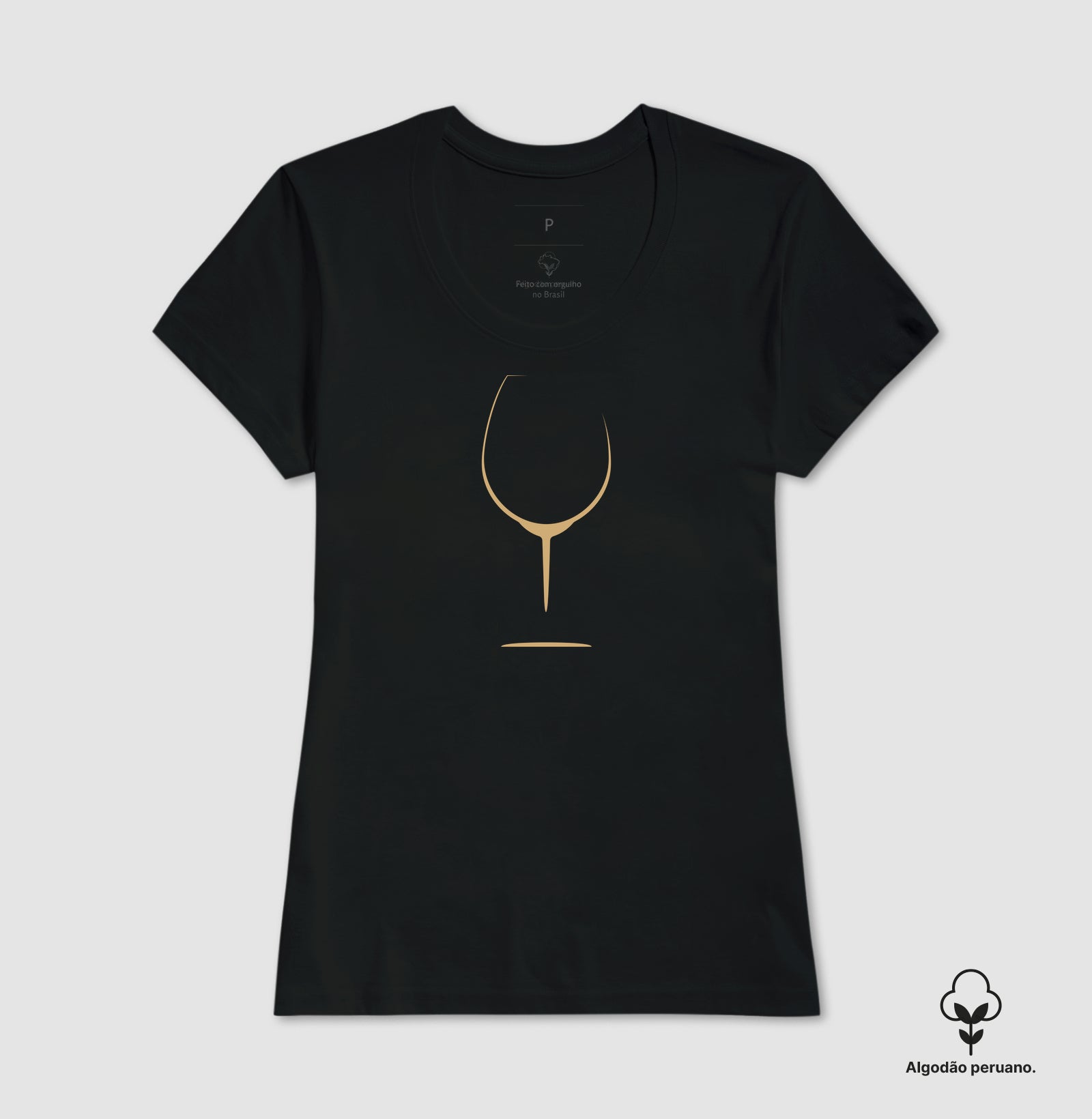 Camiseta Algodão Peruano - Vinhos - Taça