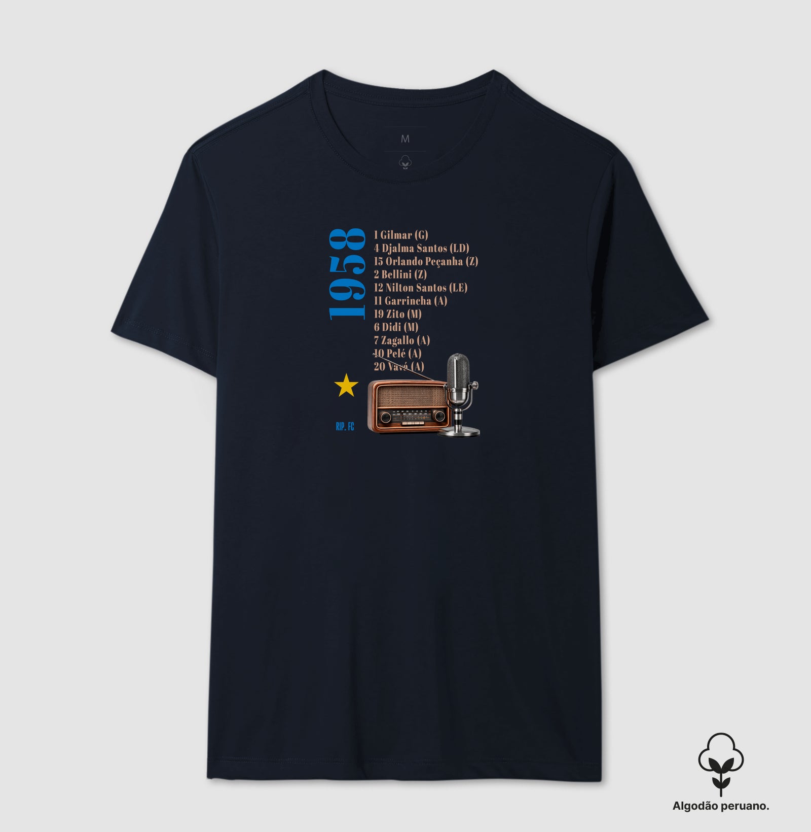 Camiseta Algodão Peruano - RIP - Escalação 58
