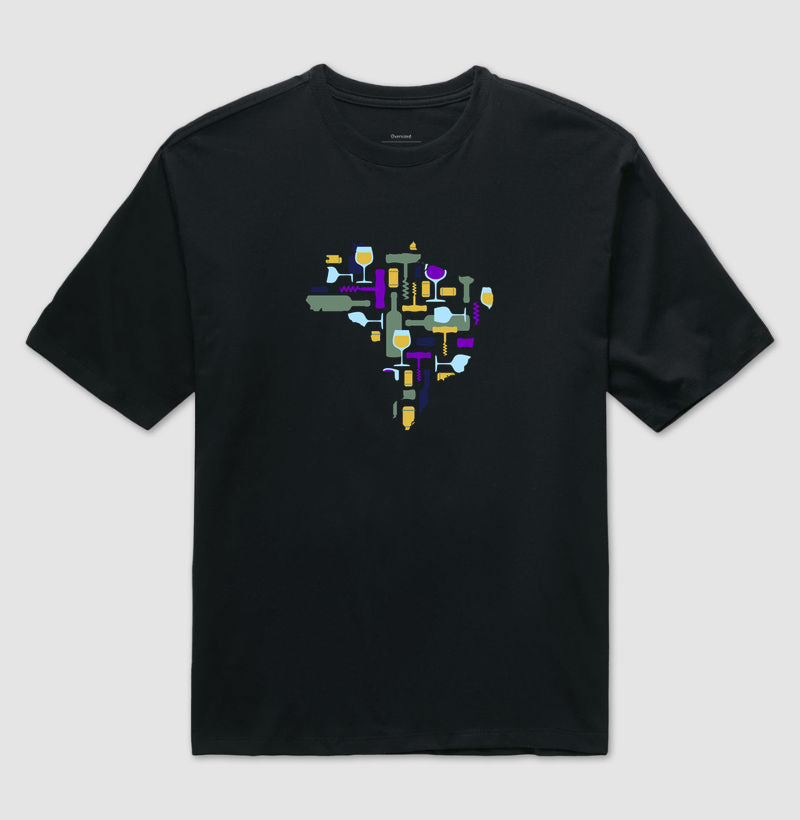 Camiseta Oversized - Vinhos - Mapa do Vinho