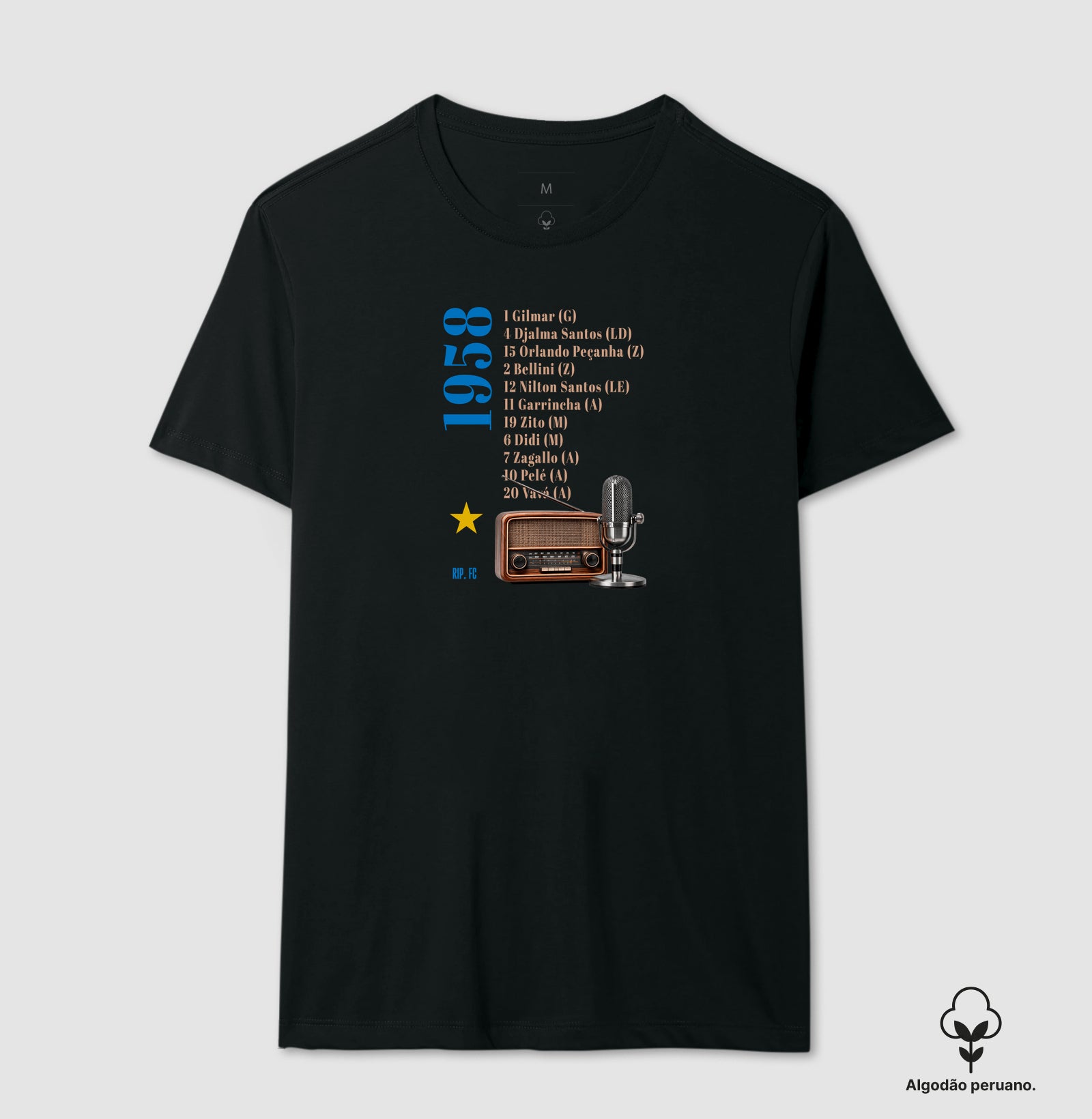 Camiseta Algodão Peruano - RIP - Escalação 58