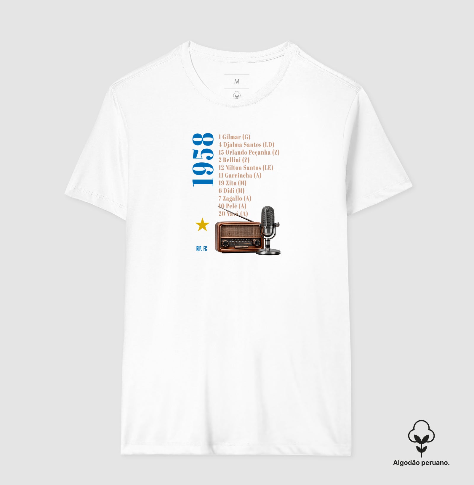 Camiseta Algodão Peruano - RIP - Escalação 58