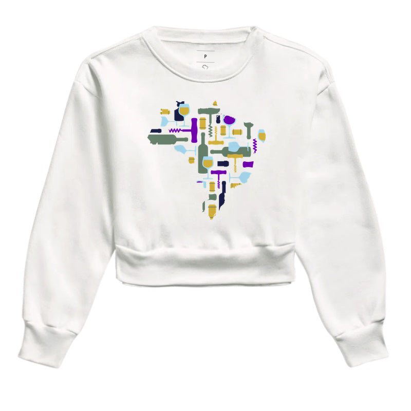 Cropped Moletom - Vinhos - Mapa do Vinho